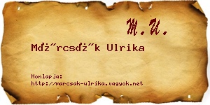 Márcsák Ulrika névjegykártya